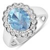 14KT White Gold 1.9ctw Aquamarine and Diamond Ring