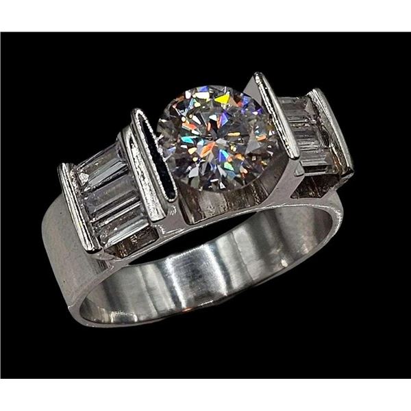 Men's Sparkling 2.75 Ct VVs1 White Fire Moissanite Ring