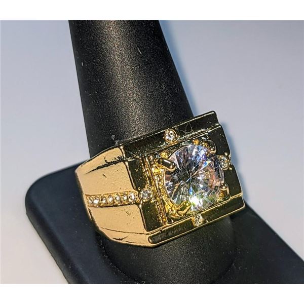Men's 14 K Gold Plate 3.5 Ct VVs1 Simulated Diamond Ring