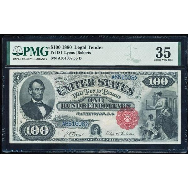 1880 $100 Legal Tender Note PMG 35
