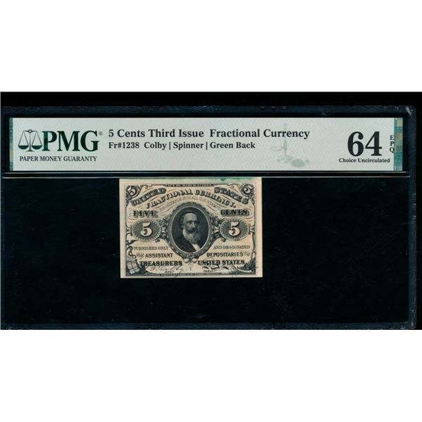 5 Cent Third Issue Fractional PMG 64EPQ