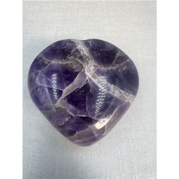 2.2 inch Amethyst Chevron Heart