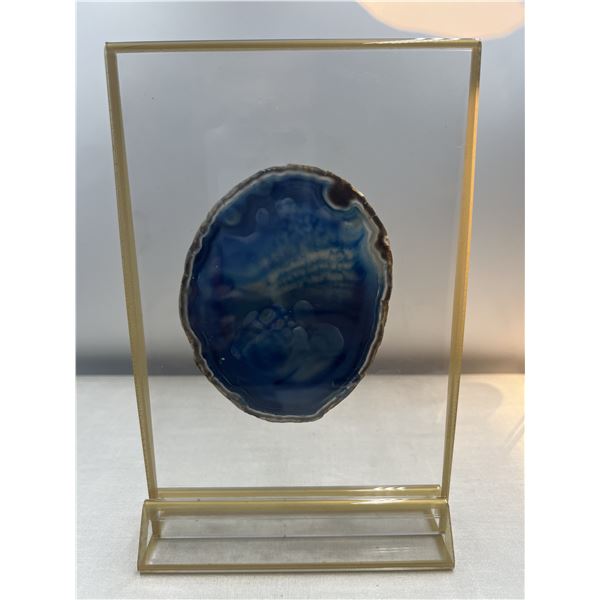 4.1 INCH BLUE AGATE SLICE WITH STAND