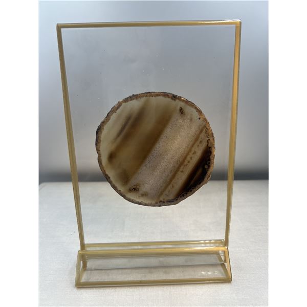 3.7 INCH NATURAL AGATE SLICE WITH STAND