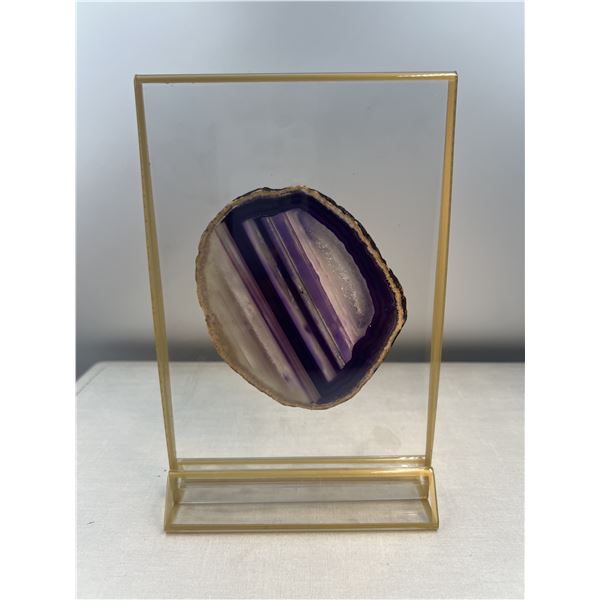 4.2 INCH  PURPLE AGATE SLICE WITH STAND