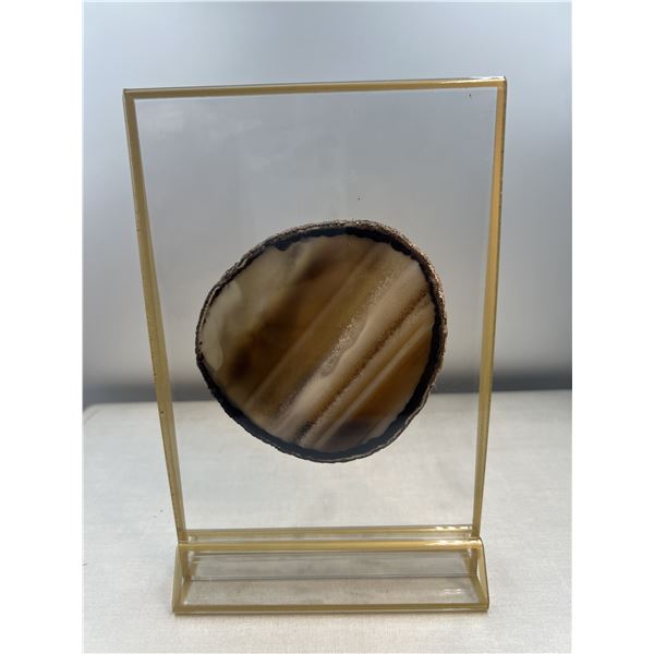3.9 INCH NATURAL AGATE SLICE WITH STAND