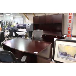 Mahogany Bowfront Executive Desk With Credenza