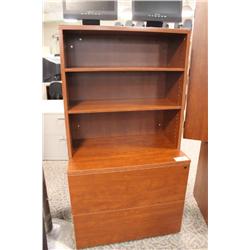 Cherry 2 Drawer Lateral File Cabinet With Hutch