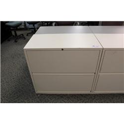 Beige 2 Drawer Lateral File Cabinet