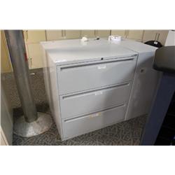 Grey 3 Drawer Lateral File Cabinet