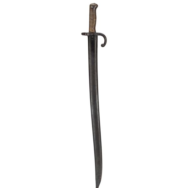 1870s French Brass Handled Bayonet & Scabbard