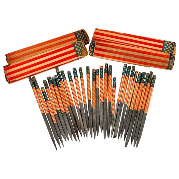 Civil War Era Slate Pencils & Pencil Box Lot