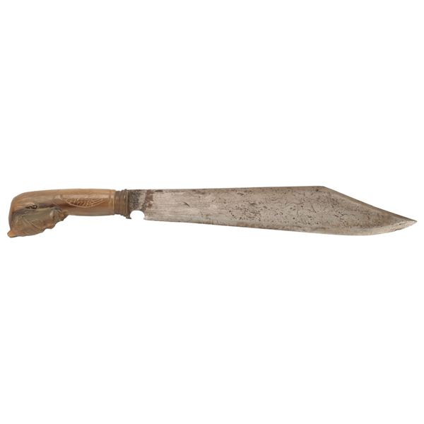 Parang Indonesian Bust Carved Handle Short Sword