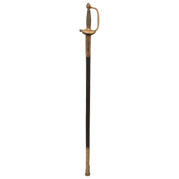 US Civil War Sword with Brass & Leather Scabbard