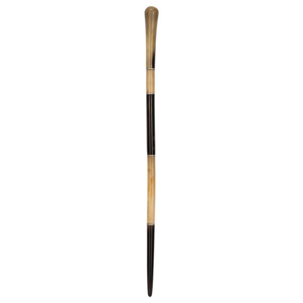 19th c. Carved Horn Military Swagger Stick Baton
