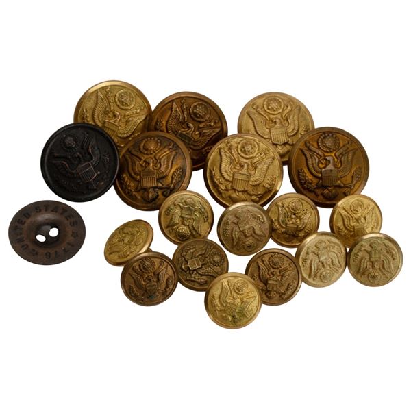 Vintage US Military Brass Button Collection