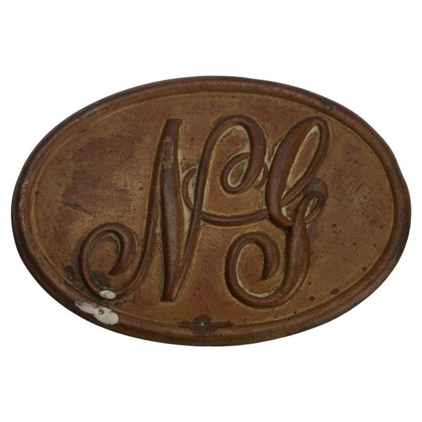 19thC US National Guard Brass Cartridge Box Plate
