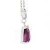Image 4 : NEW 14K Gold 1.99 ctw Pear Pink Sapphire & Round Diamond Dangle Pendant Necklace