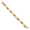 Image 5 : Vintage Retro 14K Yellow Gold 7.5" 10 ctw Garnet Floral Open Tube Link Bracelet
