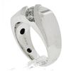 Image 1 : Men's 10k White Gold 0.40 ctw Channel Set Diamond Dual Finish Wide Band Ring