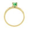Image 8 : NEW Classic 14k Gold 0.51 ctw Prong Set Emerald Cut Emerald Solitaire Petite Rin