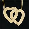 Image 3 : Tiffany & Co. 14K Gold Interlocking Fluted Heart Slide Pendant Dual Snake Chain