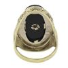 Image 2 : Vintage 14k Gold Elongated Oval Black Onyx w/ Diamond Center Floral Work Ring