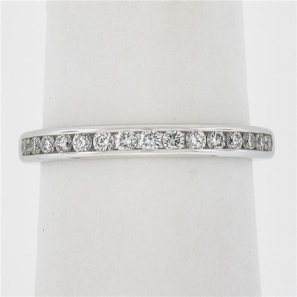 Tiffany & Co. Plat 0.30 ctw Channel Diamond 2.6mm Petite Stack Wedding Band Ring