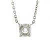 Image 2 : Antique Platinum 0.42 ctw European Diamond Solitaire Pendant w/ Adjustable Chain