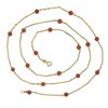 Image 3 : Vintage 18k Yellow Gold Coral Bead w/ Bar & Cable Link 30" Long Station Necklace