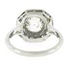 Image 5 : Antique Edwardian Platinum 2.99 ctw GIA European Diamond Bezel & Pave Platter Ri