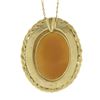 Image 6 : Vintage Gold Oval Carved Shell Cameo w/ Pearl Halo Pendant 17" Link Chain