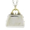 Image 3 : 14K TT Gold 1.25 ctw Diamond Functional Purse Charm Pendant w/ 25" Rolo Chain