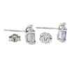 Image 4 : New 10K White Gold 0.90 ctw Prong Set Oval Aquamarine & Diamonds Stud Earrings