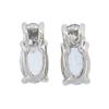 Image 5 : New 10K White Gold 0.90 ctw Prong Set Oval Aquamarine & Diamonds Stud Earrings