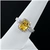 Image 1 : 3.09 ctw UNHEATED Yellow Sapphire and 0.43 ctw Diamond 18K White and Yellow Gold