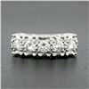 Image 2 : Vintage 14k White Gold 1.08 ctw Illusion Round Diamond Wide Statement Band Ring