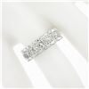 Image 3 : Vintage 14k White Gold 1.08 ctw Illusion Round Diamond Wide Statement Band Ring