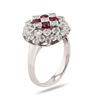 Image 3 : 0.70 ctw Diamond and 0.66 ctw Ruby Platinum Ring