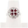 Image 4 : 0.70 ctw Diamond and 0.66 ctw Ruby Platinum Ring