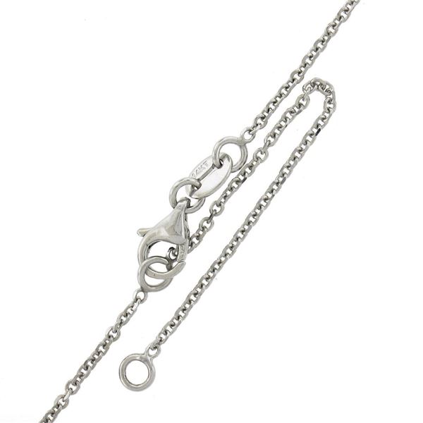 14k White Gold .50 ctw Round Diamond 17.9mm Peace Sign Pendant & Adjustable Chai