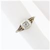 Image 3 : Antique Edwardian 14K TT Gold 0.15 ctw Old Mine Diamond Filigree Engagement Ring