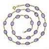 Image 4 : 14k Yellow Gold 15 ctw Oval Amethyst 16.25" by the Yard Curb Link Chain Necklace