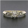 Image 2 : Antique Edwardian 14K TT Gold 0.53 ctw Cushion Peruzzi Cut Diamond Engagement Ri