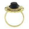Image 8 : 18k Yellow Gold Bezel Set Carved Hard Stone Scarab w/ Rose Cut Diamonds Ring