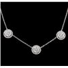 Image 2 : 1.57 ctw Diamond Necklace - 14KT White Gold