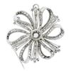 Image 3 : Vintage Platinum Gia 8.2 ctw Diamond Large Flower Statement Pin Brooch Pendant