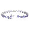 Image 3 : 14KT White Gold 14.60 ctw Tanzanite and Diamond Bracelet
