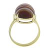 Image 8 : New 14k Yellow Gold 17x13mm Oval Cabochon Brown Banded Agate Solitaire Ring
