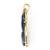 Image 4 : Vintage 18k Gold Large Carved & Pierced Blue Lapis Lazuli Polished Frame Pendant